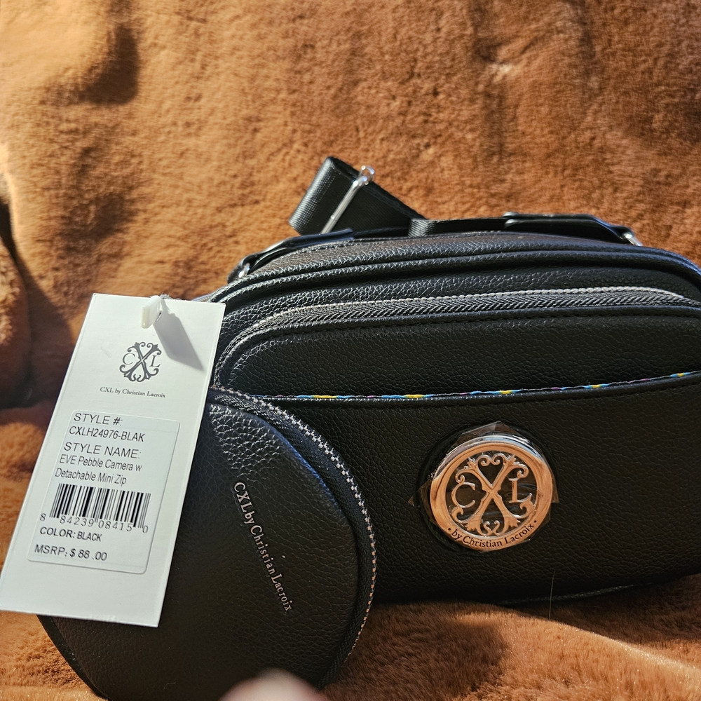 Christian Lacroix Black Belt Bag with Gold Accent